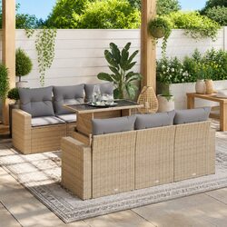 Compact and Versatile 7 Piece Garden Sofa Set