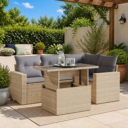 Concise and Confident 5-Piece Outdoor Sofa Set
