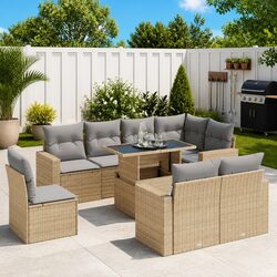 Quality 9 Piece Garden Sofa Set with Adjustable Features