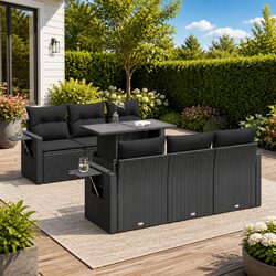 7 Piece Garden Sofa Set with Adjustable Tabletop