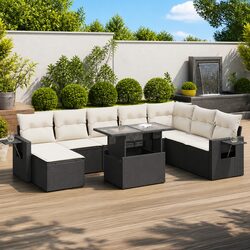 Compact 9-Piece Garden Sofa Set, Built for Comfort