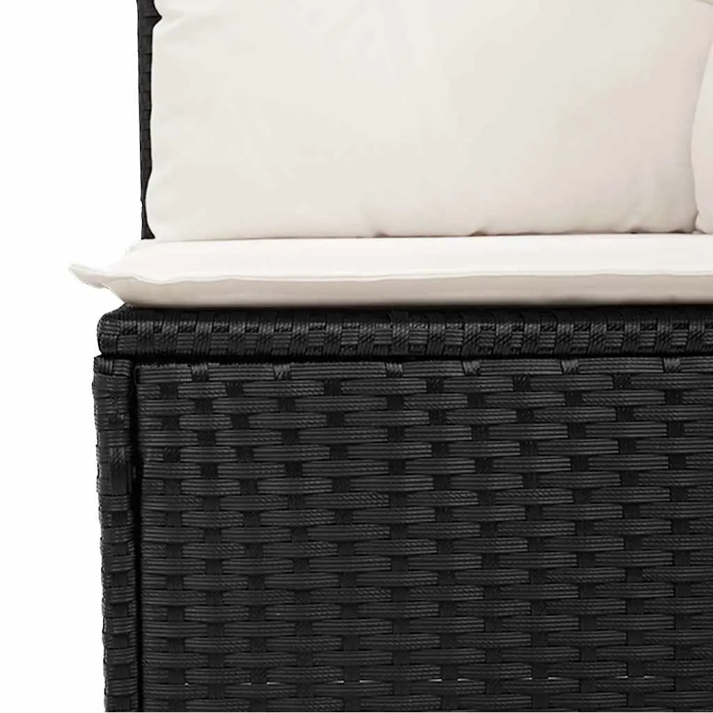 Garden Sofa Set 10 Piece Outdoor Furniture Black Poly Rattan Patio Sectional