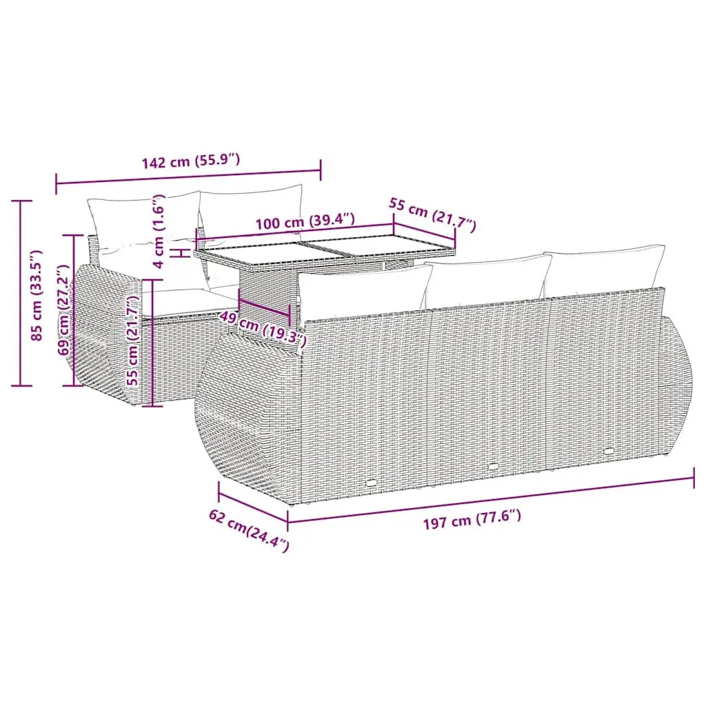 6-Piece Garden Sofa Set for Outdoor Enjoyment