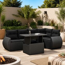 Compact and Functional 6-Piece Garden Sofa Set