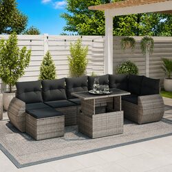 Compact 8-Piece Garden Sofa Set for Outdoor Enjoyment