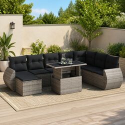 Compact and Versatile 9-Piece Garden Sofa Set