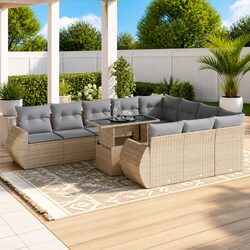 Compact 11 Piece Garden Sofa Set in Beige