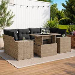 Compact 7 Piece Garden Sofa Set with Adjustable Features