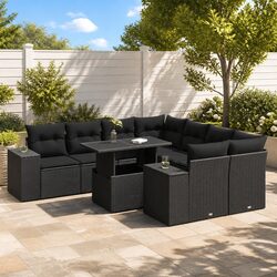 Compact and Stylish 9 Piece Outdoor Garden Sofa Set