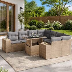 Concise and Reliable 9-Piece Outdoor Sofa Set