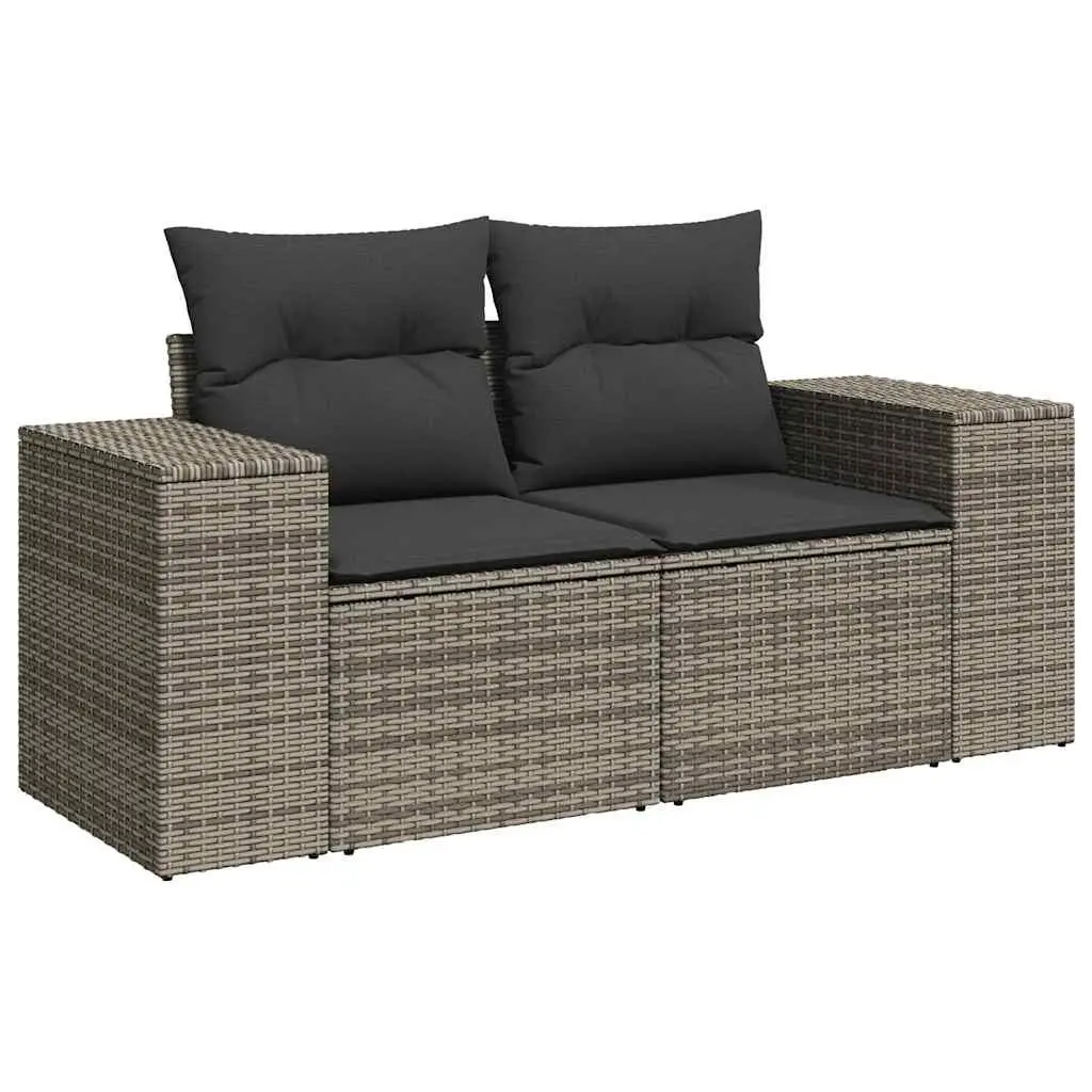 Garden Sofa Set 5 Piece Outdoor Furniture Grey Poly Rattan Patio Seating With