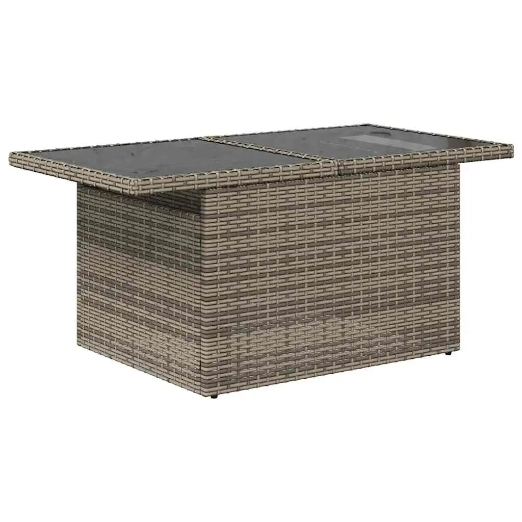 Garden Sofa Set Grey 10 Piece Modular Outdoor Furniture with Adjustable Tabletop and Storage Function