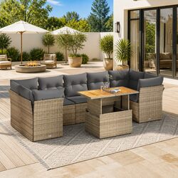 Concise 8 Piece Garden Sofa Set for Outdoor Comfort
