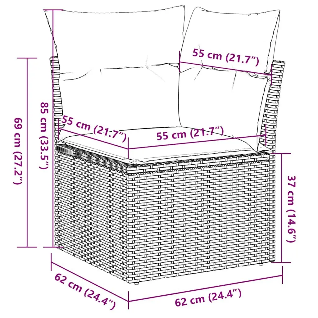Garden Sofa Set 5 Piece Outdoor Furniture Patio Poly Rattan Black with Cushions