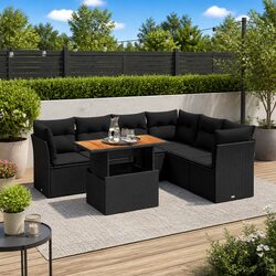 Concise 7 Piece Garden Sofa Set for Outdoor Relaxation