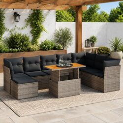 9 Piece Garden Sofa Set for Outdoor Enjoyment