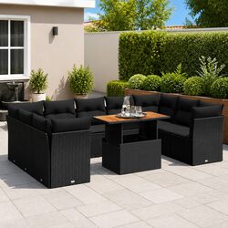Sleek 10 Piece Patio Sofa Set with Storage