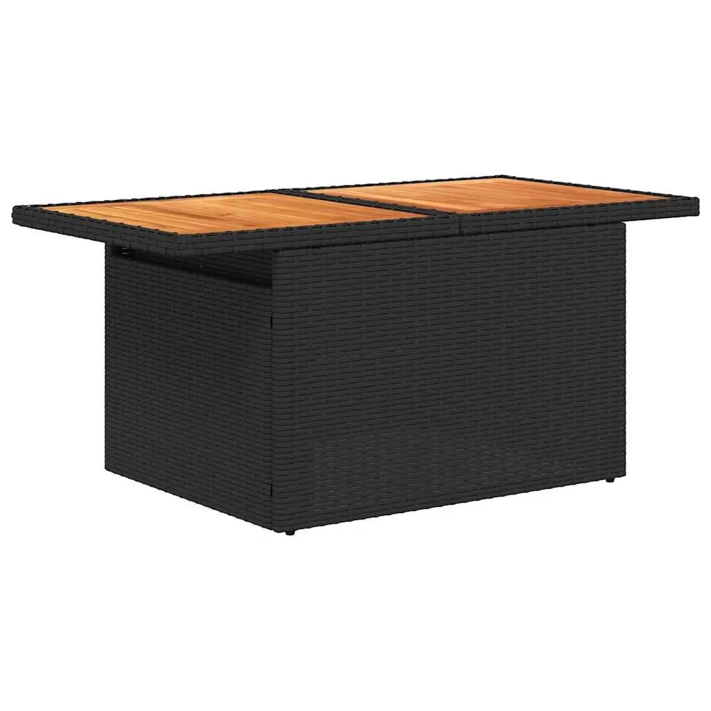 Garden Sofa Set 11 Piece Outdoor Furniture Black Poly Rattan Modular Patio