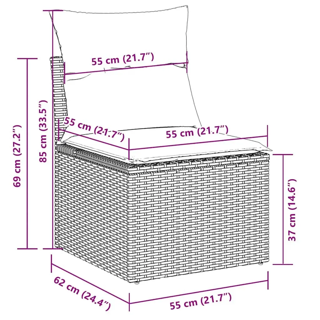 5-Piece Outdoor Garden Sofa Set with Adjustable Table