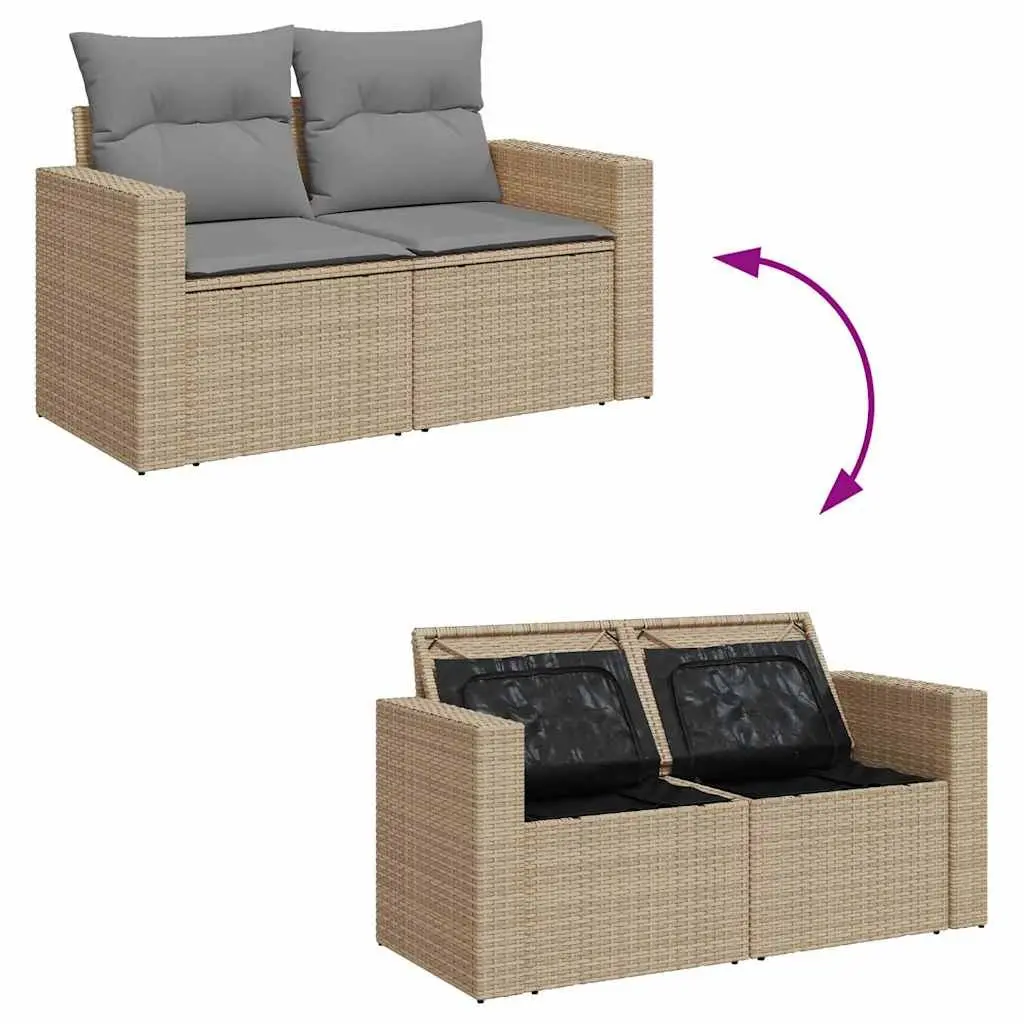 5-Piece Outdoor Garden Sofa Set with Adjustable Table