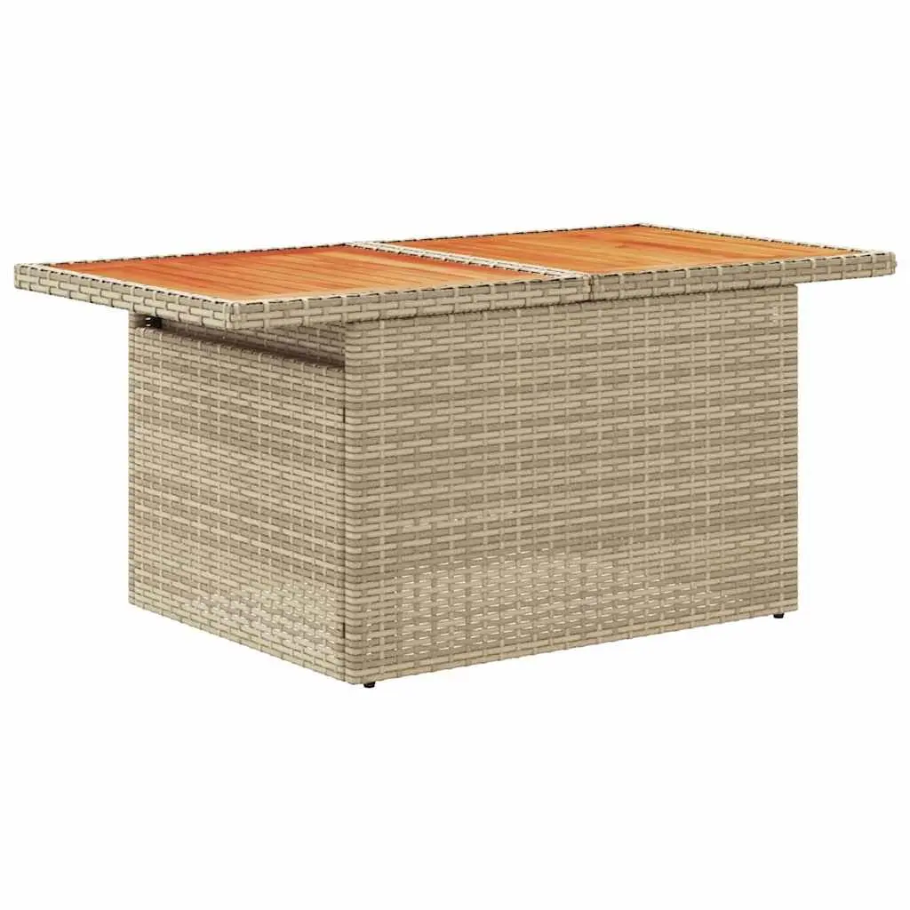 Garden Sofa Set 7 Piece Outdoor Furniture Beige Poly Rattan Patio Seating