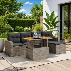 Compact 6-Piece Garden Sofa Set for Outdoor Fun