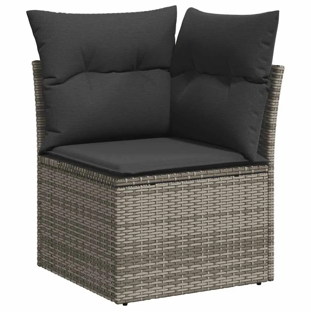 6 Piece Outdoor Garden Sofa Set Patio Furniture Grey Rattan with Storage