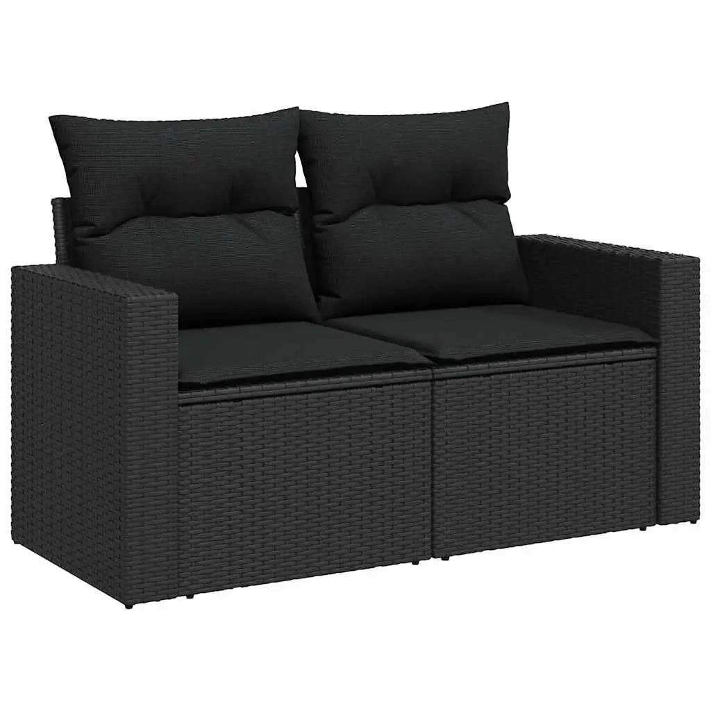 7 Piece Black Garden Sofa Set—Simple and Effective