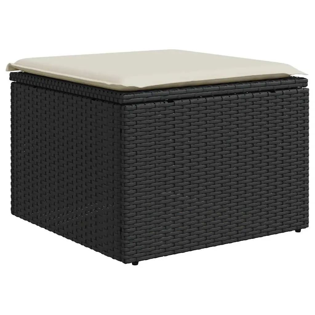 7 Piece Garden Sofa Set Outdoor Furniture Black Poly Rattan Patio Sectional