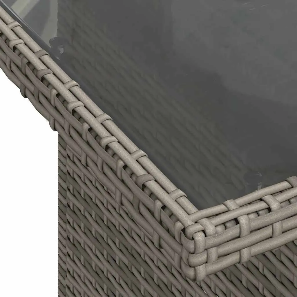 7 Piece Garden Sofa Set Outdoor Furniture with Storage Cushions Grey Poly Rattan