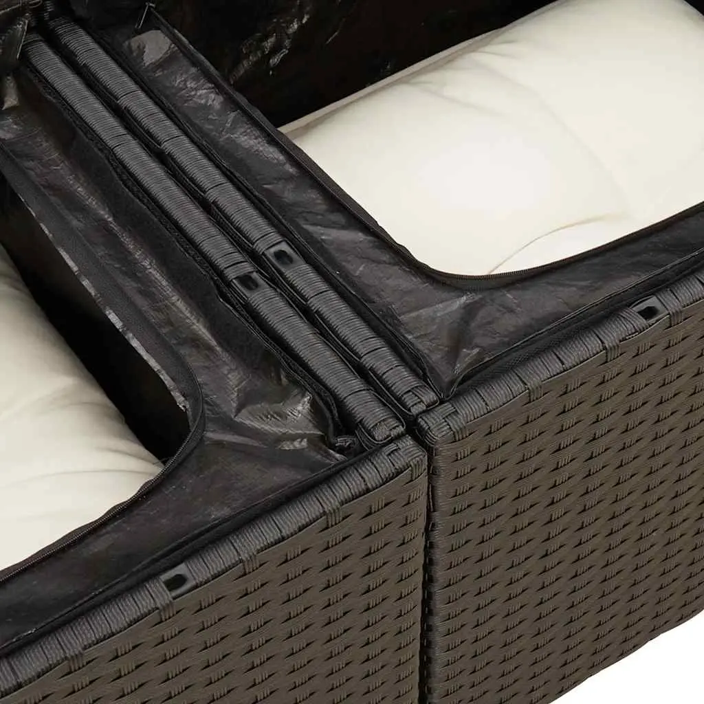 Garden Sofa Set 10 Piece Outdoor Furniture Black Poly Rattan Patio Lounge