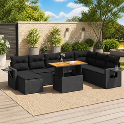 9-Piece Rattan Sofa Set