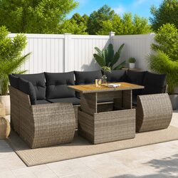 7-Piece Grey Garden Sofa Set for Outdoor Fun