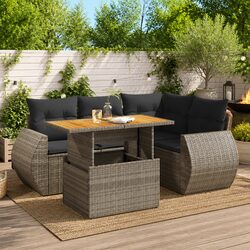 Compact and Chic 5-Piece Garden Sofa Set - Grey