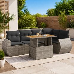 6-Piece Garden Sofa Set in Grey
