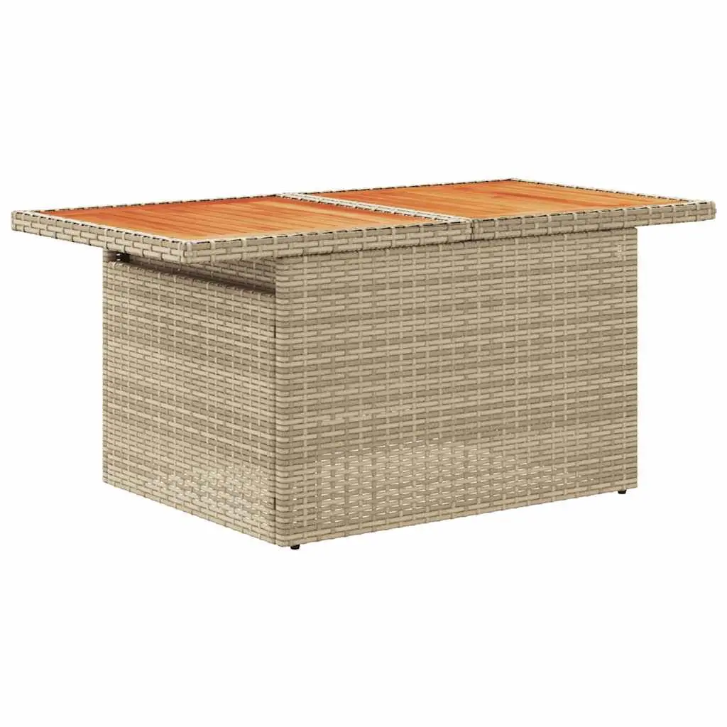 7 Piece Outdoor Garden Sofa Set with Storage Beige Poly Rattan Patio Furniture