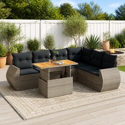 7 Piece Outdoor Sofa Set with Storage – Grey