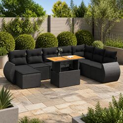 9-Piece Modular Outdoor Sofa Set for Relaxing