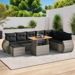 Compact 9-Piece Modular Outdoor Sofa Set