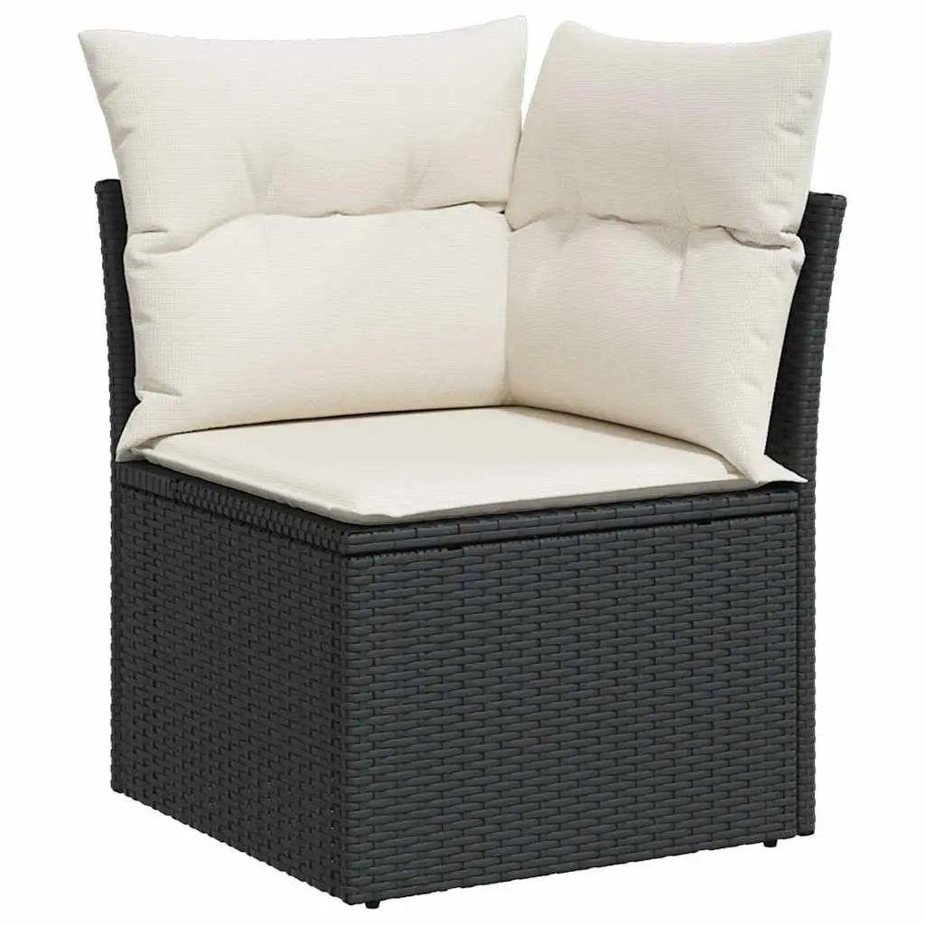 Garden Sofa Set 10 Piece Outdoor Furniture Patio Rattan Black with Cushions