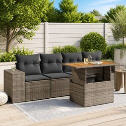 5-Piece Grey Rattan Sofa Set for Your Outdoor Space