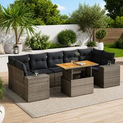 Compact and Stylish 8 Piece Outdoor Sofa Set