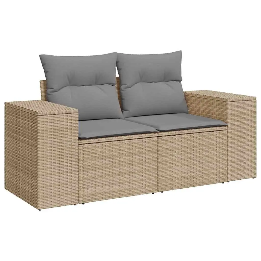 Garden Sofa Set 10 Piece Outdoor Furniture Beige Modular Cushions Storage Patio