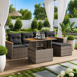 6 Piece Garden Sofa Set for Outdoor Relaxation
