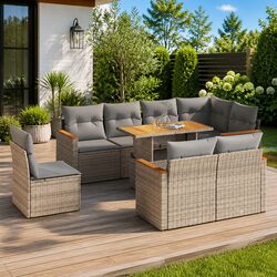 Concise and Stylish 9 Piece Garden Sofa Set