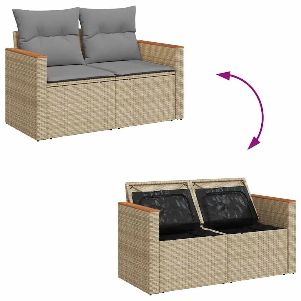 Garden Sofa Set 10 Piece Outdoor Patio Furniture Beige Rattan Modular Lounge
