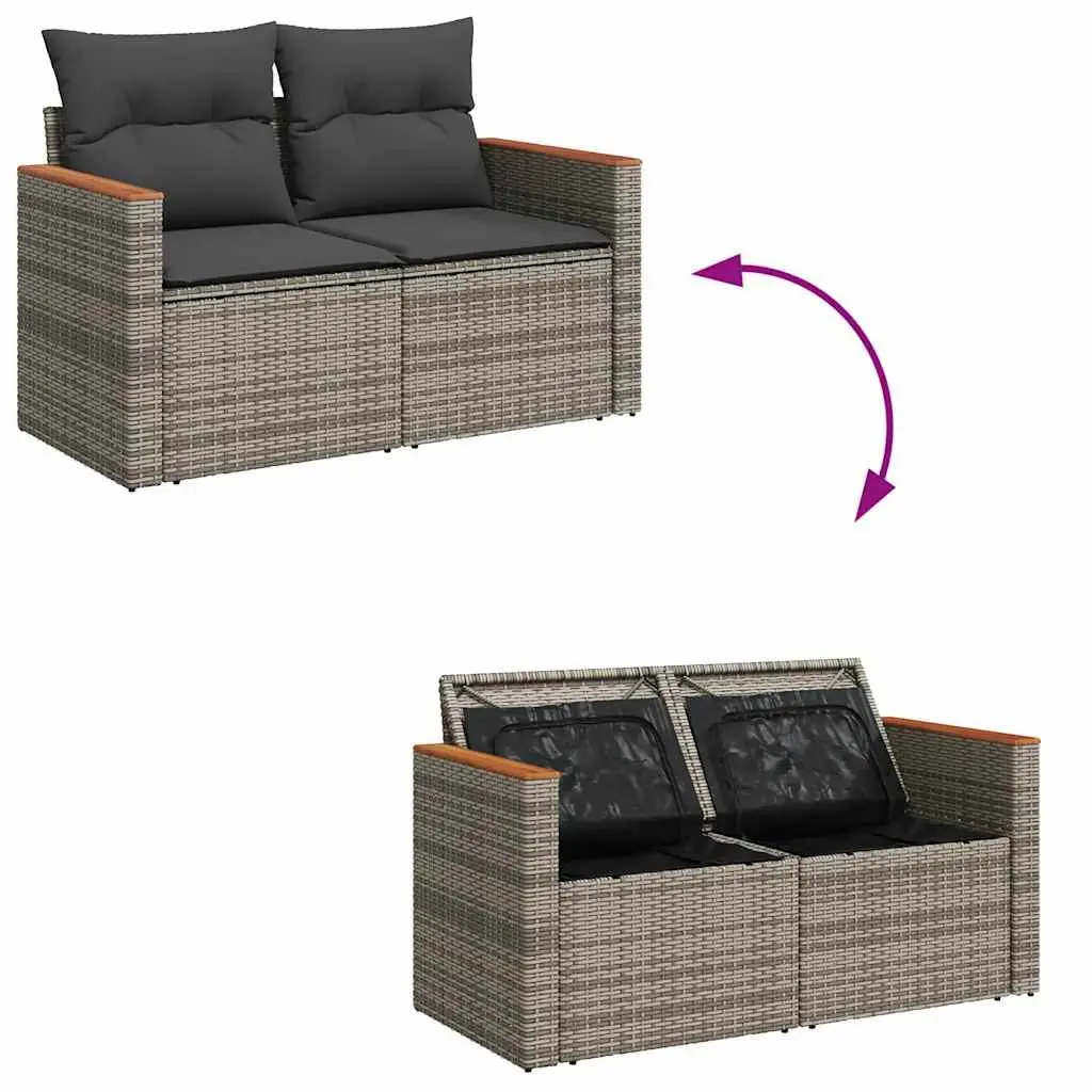 Garden Sofa Set 10 Piece Outdoor Furniture Patio Lounge Grey Modular Sectional