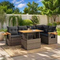 Concise 5 Piece Garden Sofa Set with Outdoor Storage
