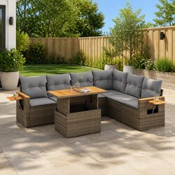 Concise 6 Piece Garden Sofa Set for Outdoor Relaxation
