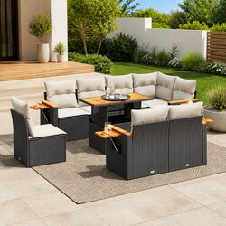 Compact 9 Piece Garden Sofa Set for Outdoor Relaxation